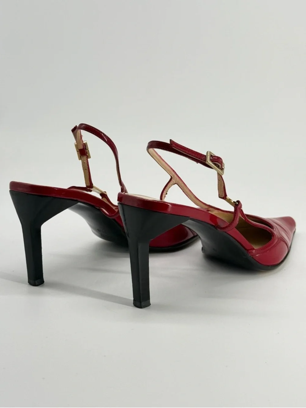 Gucci Patent Leather Slingback Pumps Red Size 7.5 - Picture 3 of 9